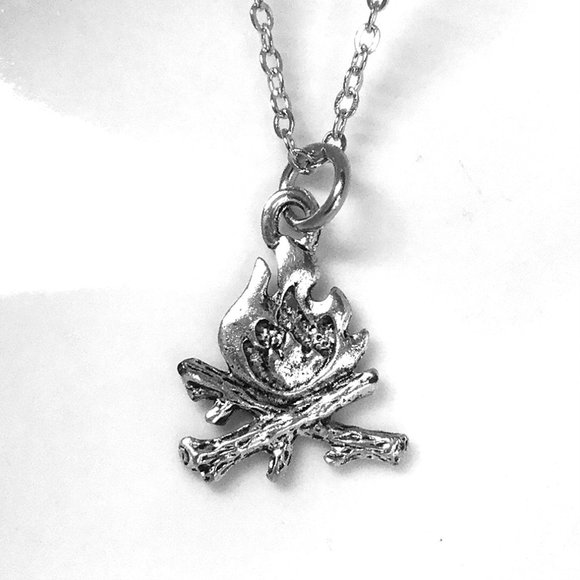 Miniature Fire Log Charm Necklace - Picture 1 of 1